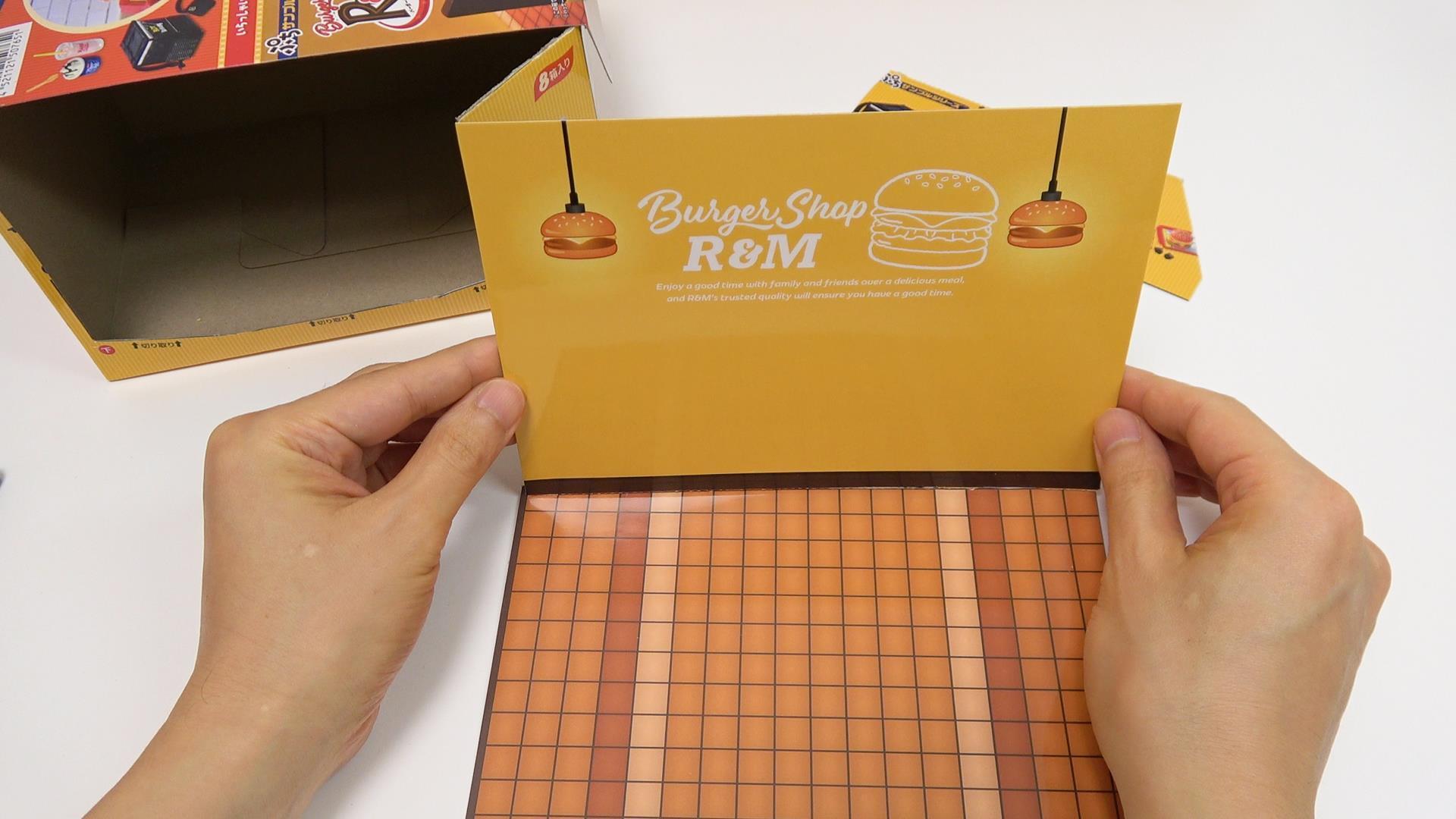 RE-MENTぷちサンプルシリーズ「Burger Shop R&M」　背景ジオラマを作ってみました