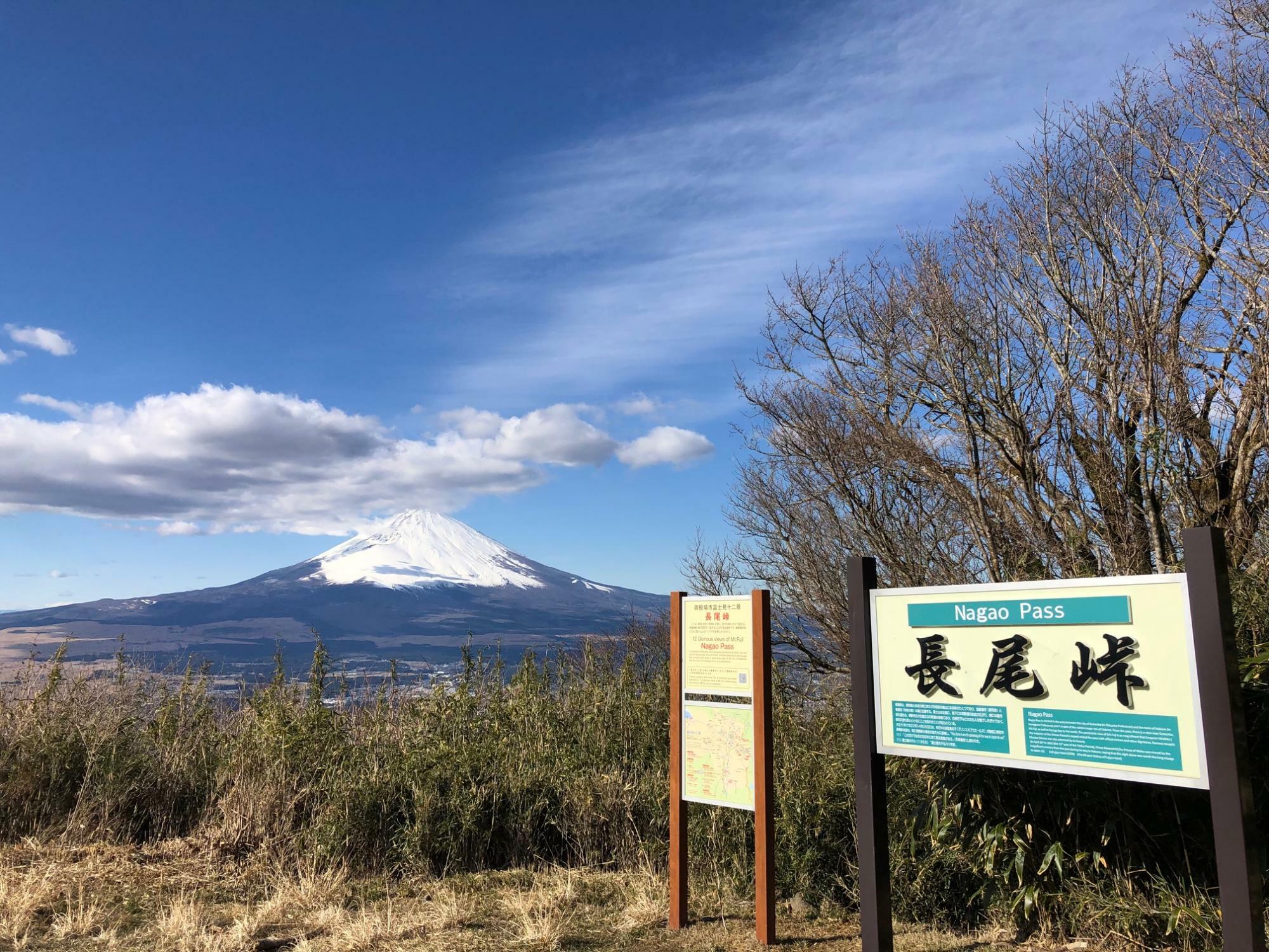 長尾峠からの富士山の眺望