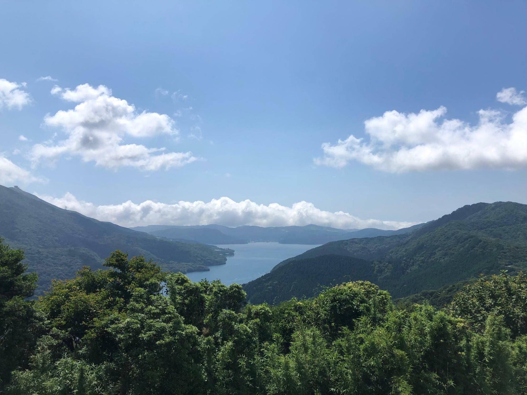 芦ノ湖展望公園から芦ノ湖方面を見下ろす