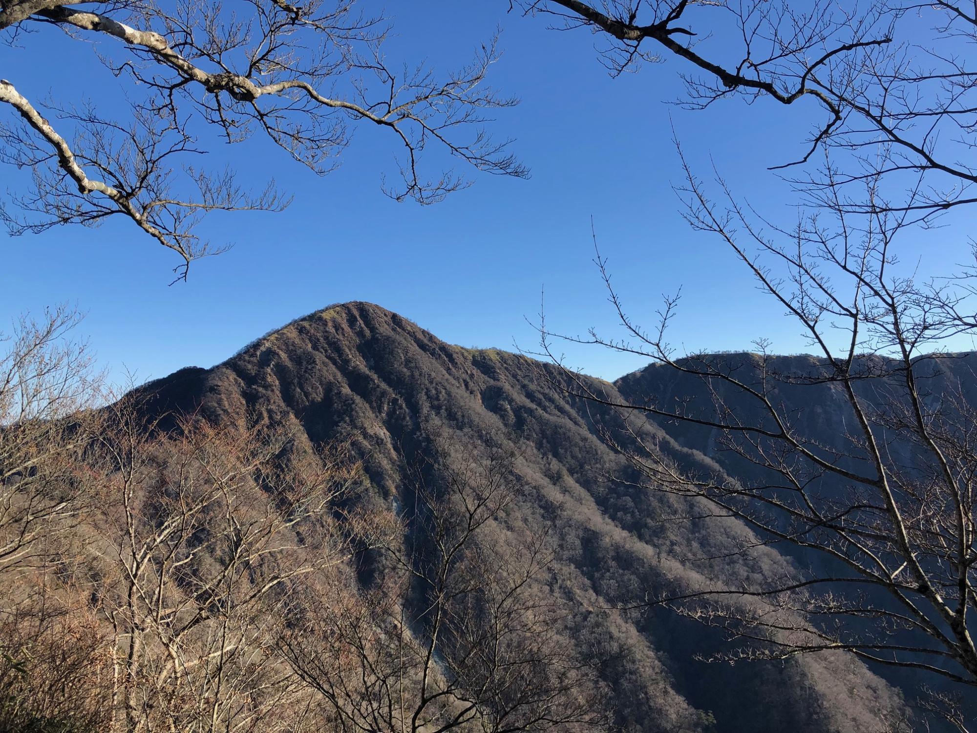 蛭ヶ岳等の並ぶ丹沢主稜を望む