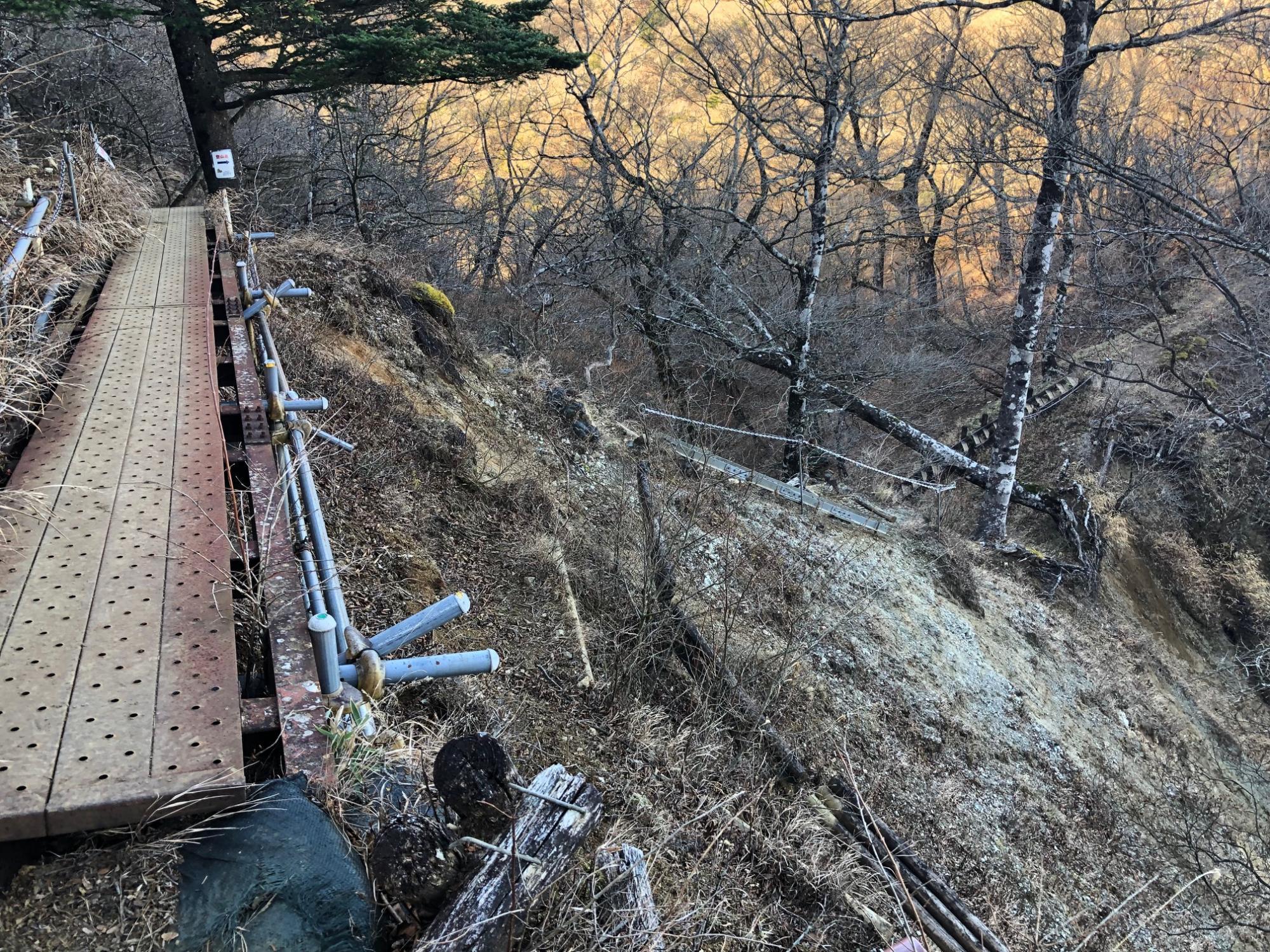 構築された登山道