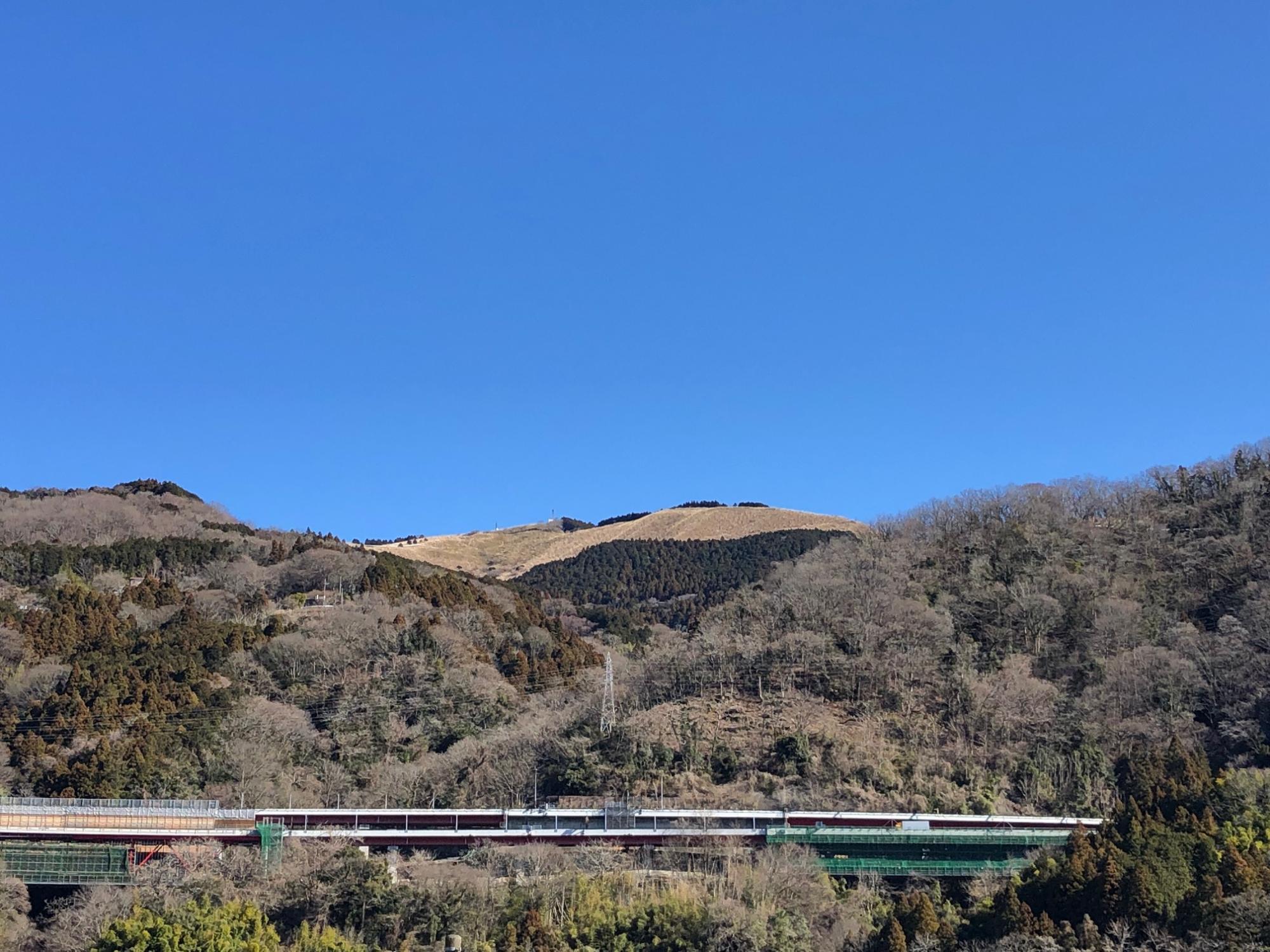 広々とした草地の山頂がお目見えします