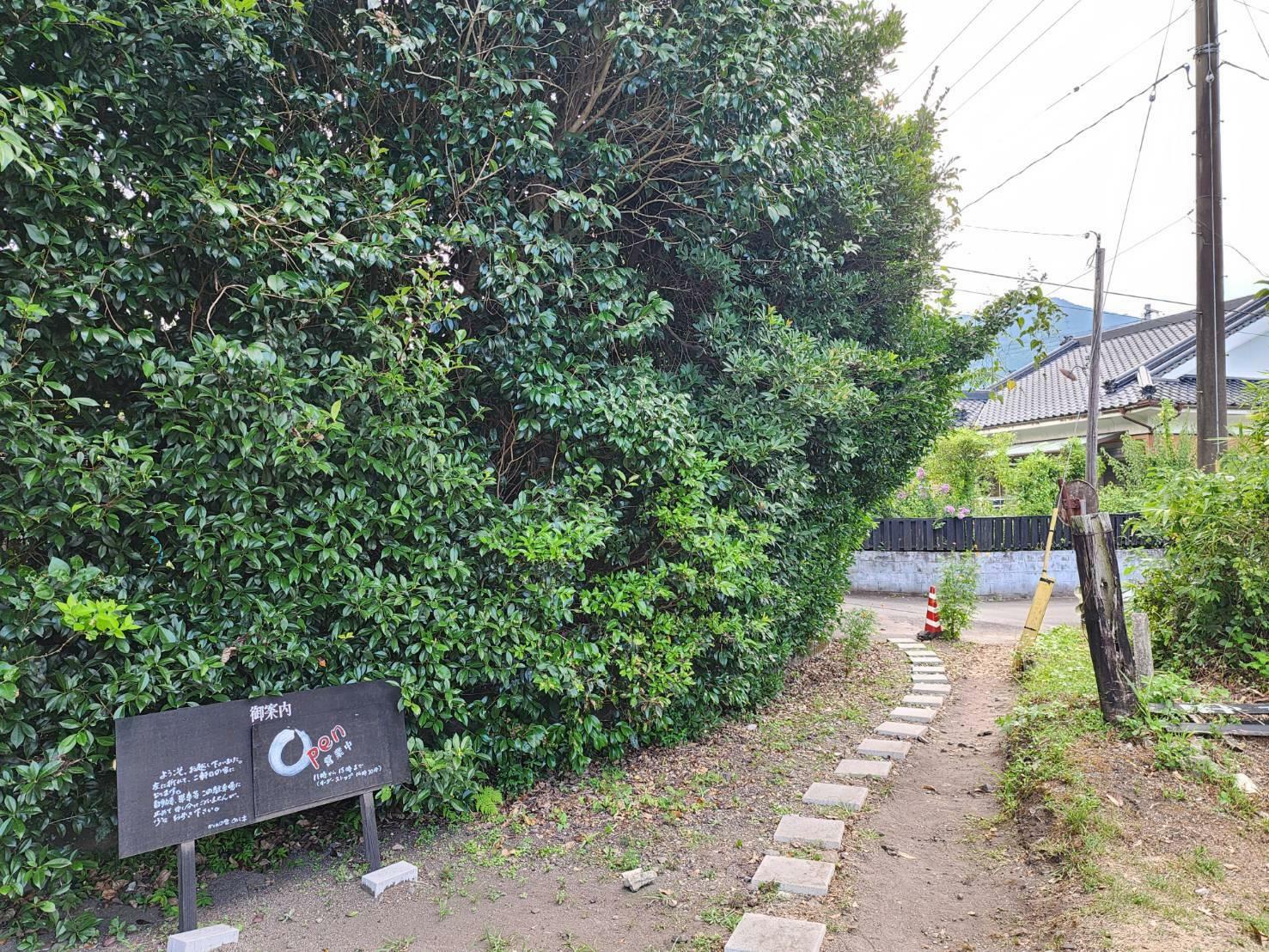 駐車場からはこの小道を住宅街へと進んでいく