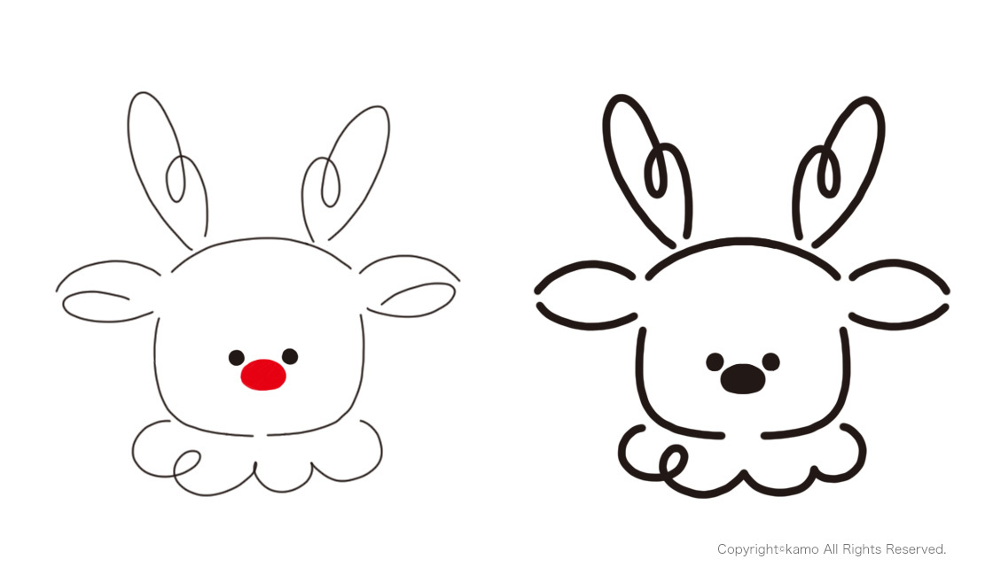 左:韓国風イラスト 右:シンボリックに