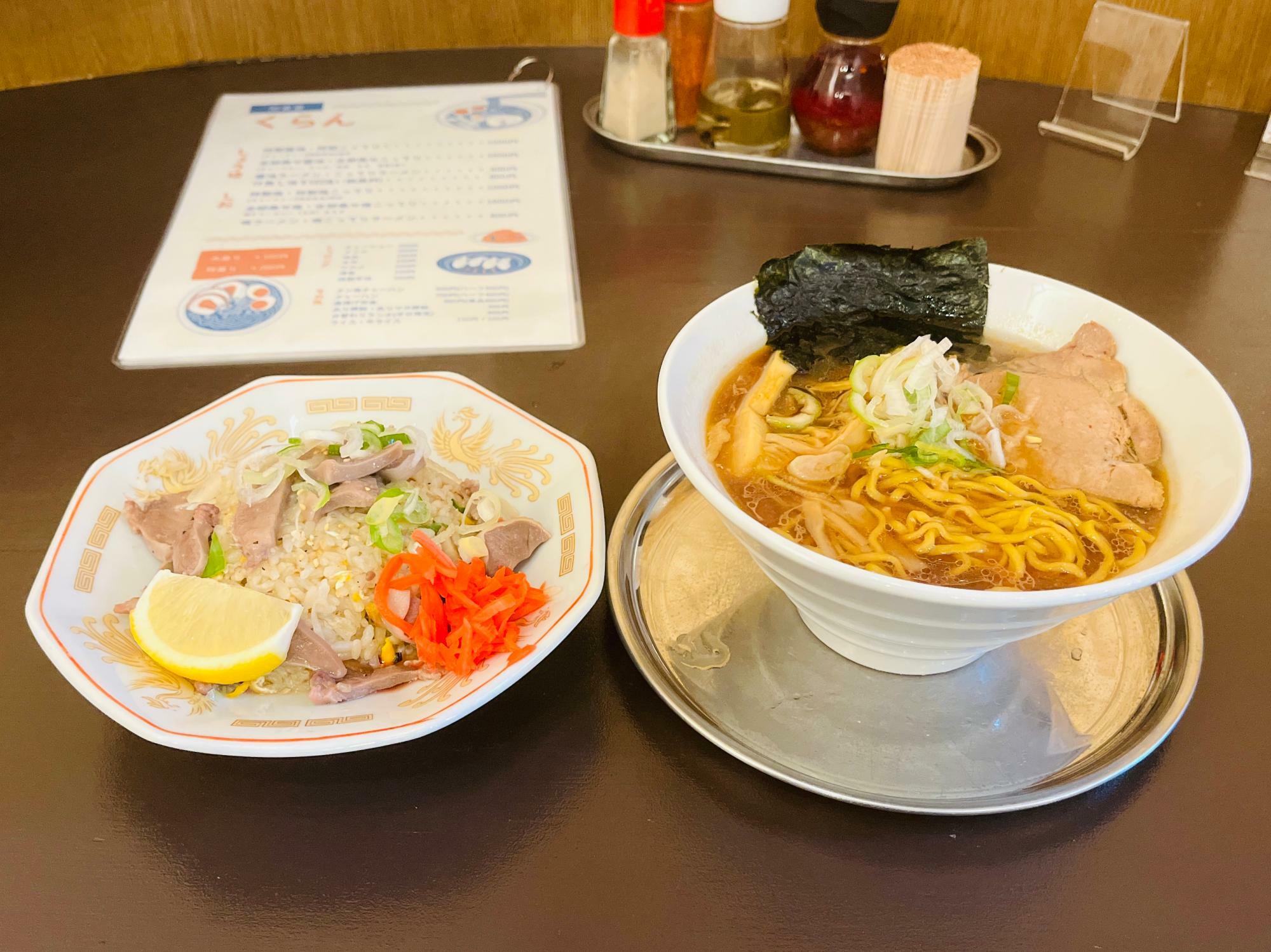 醤油ラーメン：800円&タン塩チャーハン（ハーフ）：500円