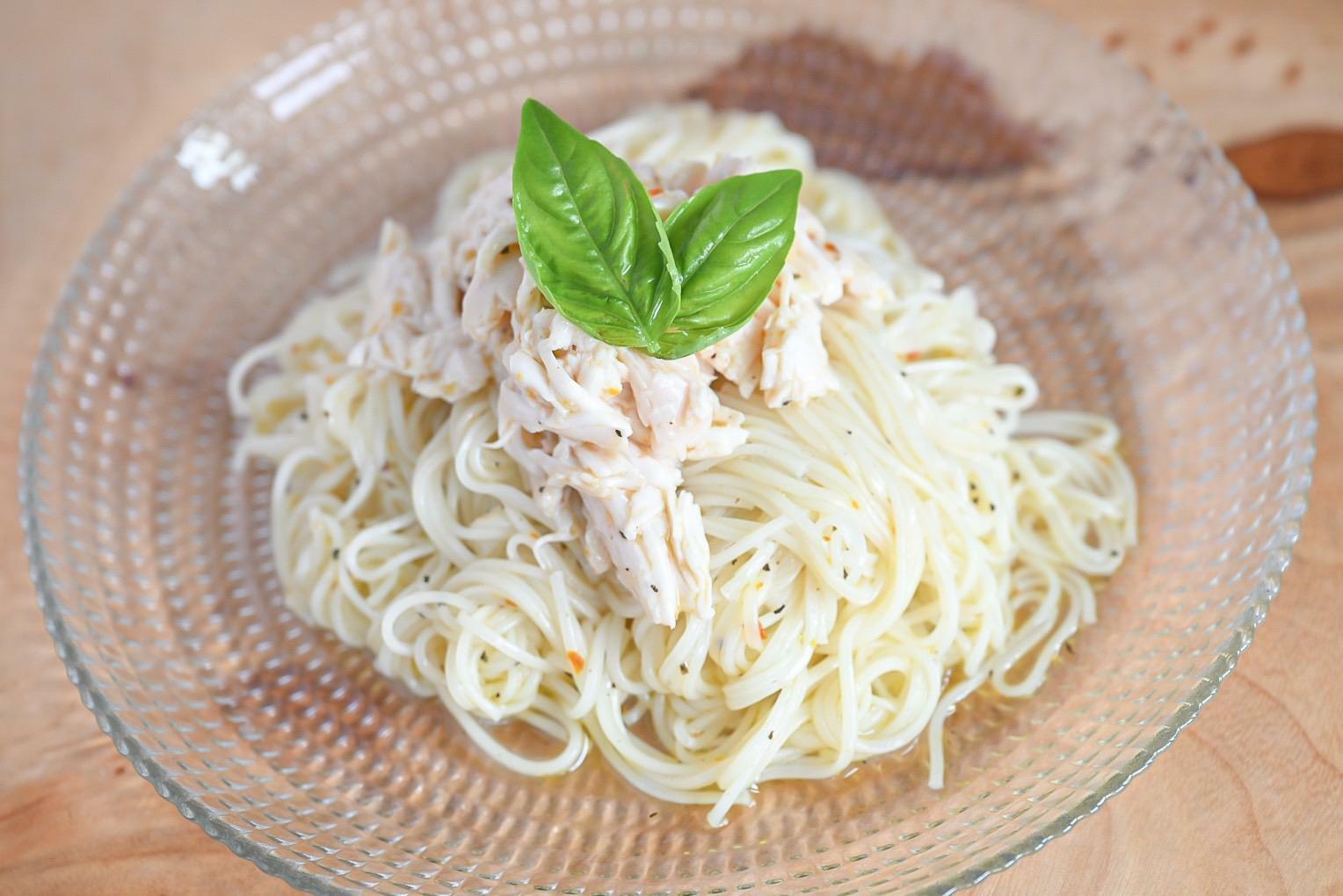 むね肉がのったそうめん