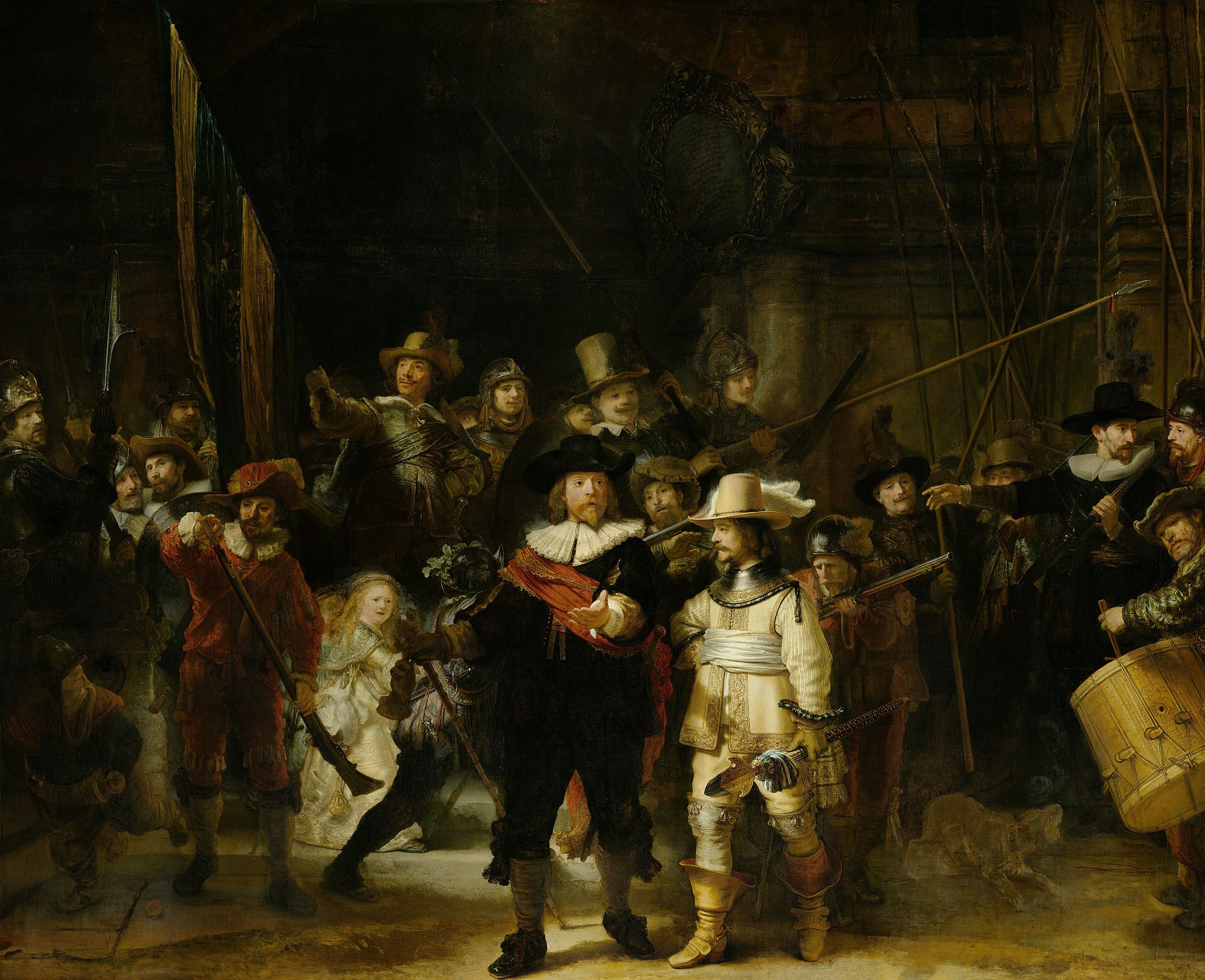レンブラント・ファン・レイン《夜警》1642年、アムステルダム国立美術館