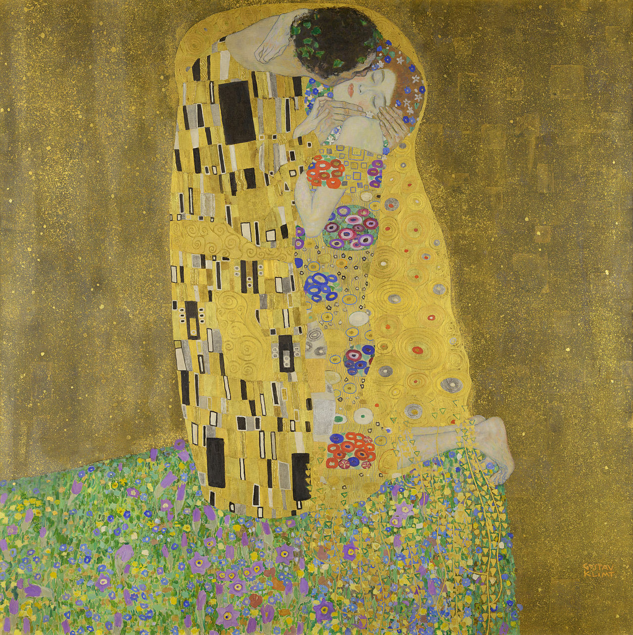 グスタフ・クリムト《接吻》1907-1908年、オーストリア・ギャラリー