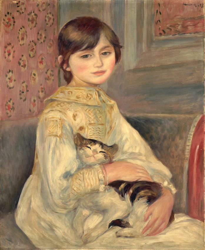 ピエール・オーギュスト・ルノワール《ジュリー・マネ（猫を抱く少女）》
