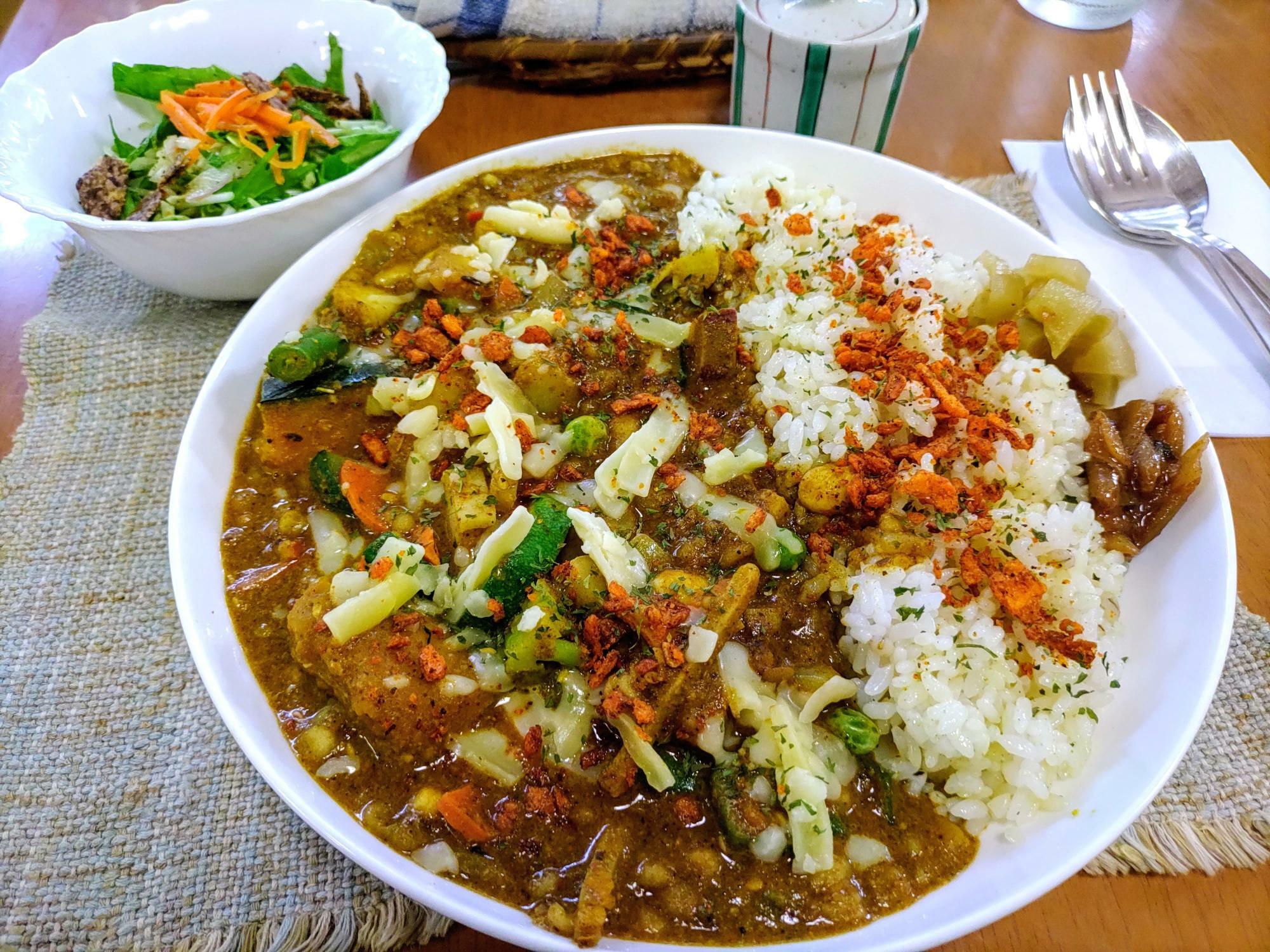 野菜たっぷりヘルシーカレー（サラダ付）：850円（税込）