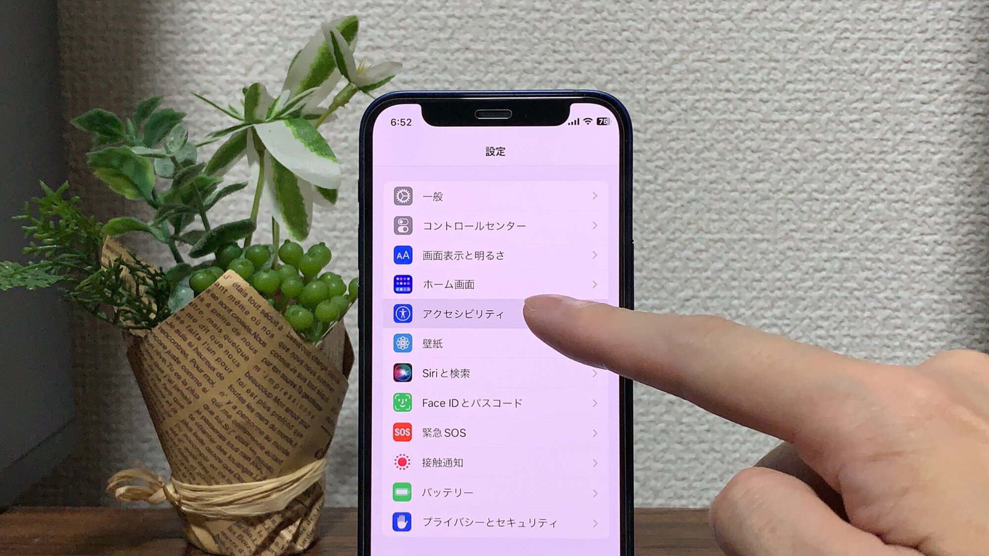 設定画面が開いたら「アクセシビリティ」を選択します