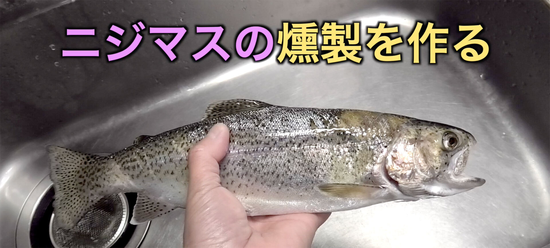 今回燻製にするのは魚釣りで釣った35cmのニジマスです