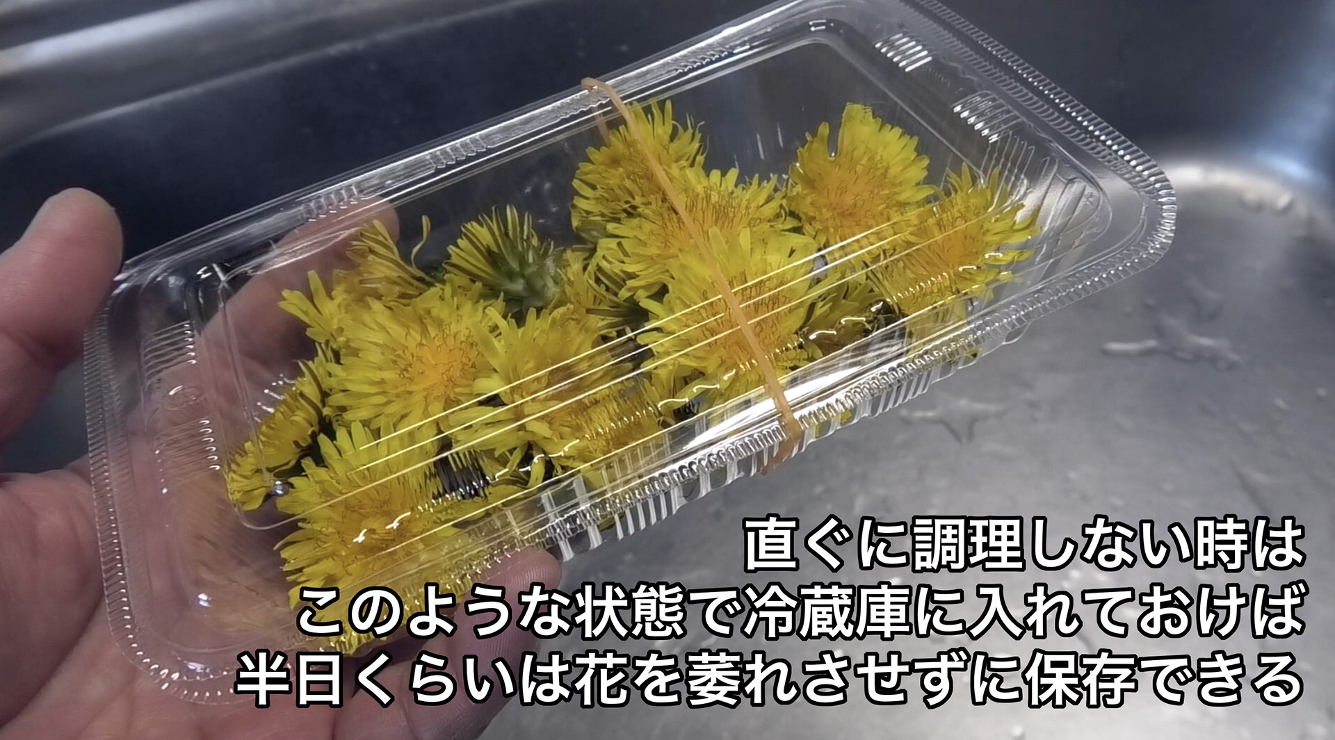 この状態で冷蔵庫に入れておけば半日くらいは花が萎れさせずに保存できる