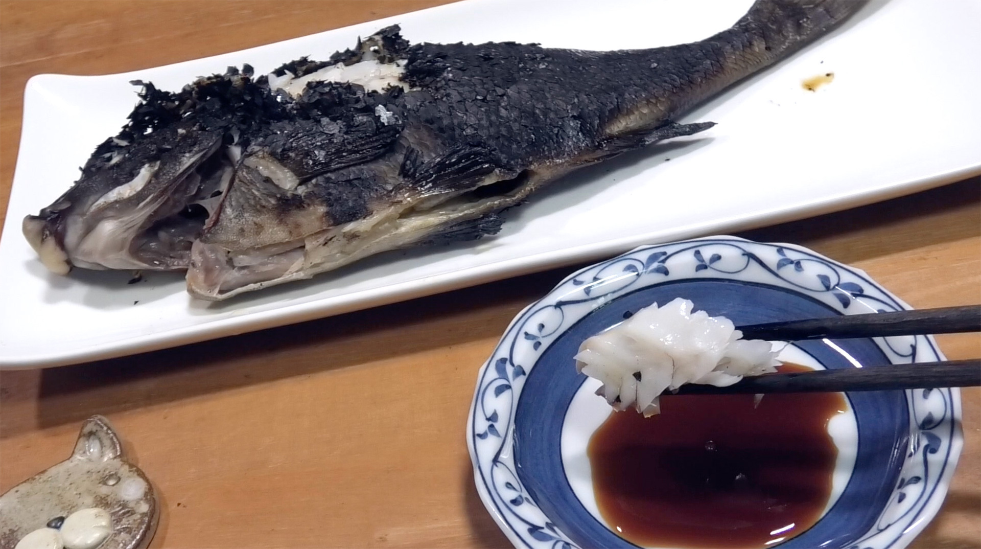 上品な旨味の白身が特徴のタカノハダイの焼き魚