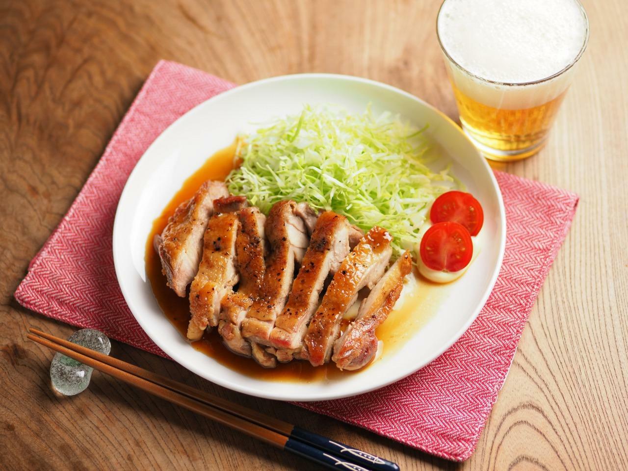 ヘルシー照り焼きチキンの出来上がり。