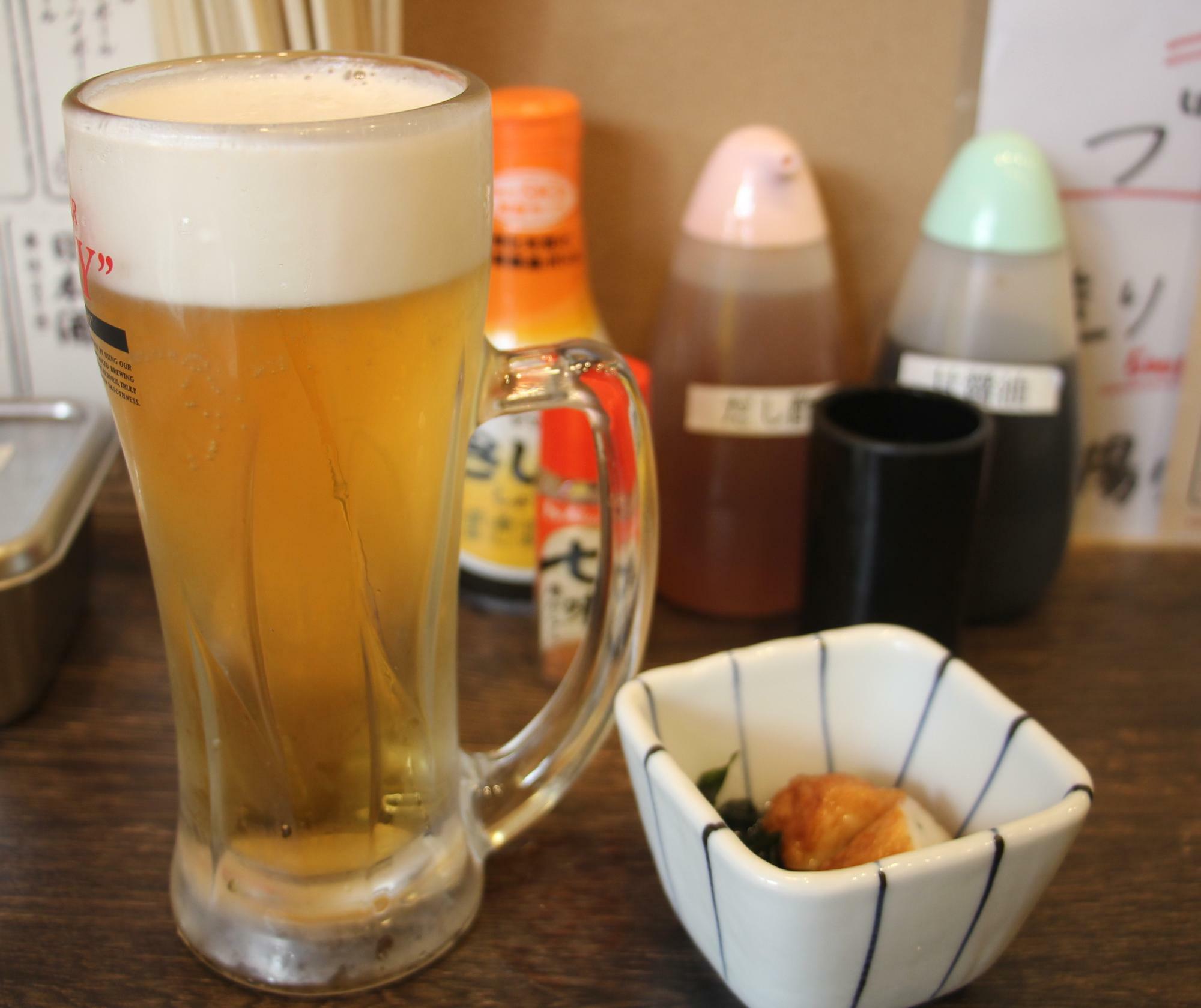 生ビール（アサヒマルエフ）は一杯187円！