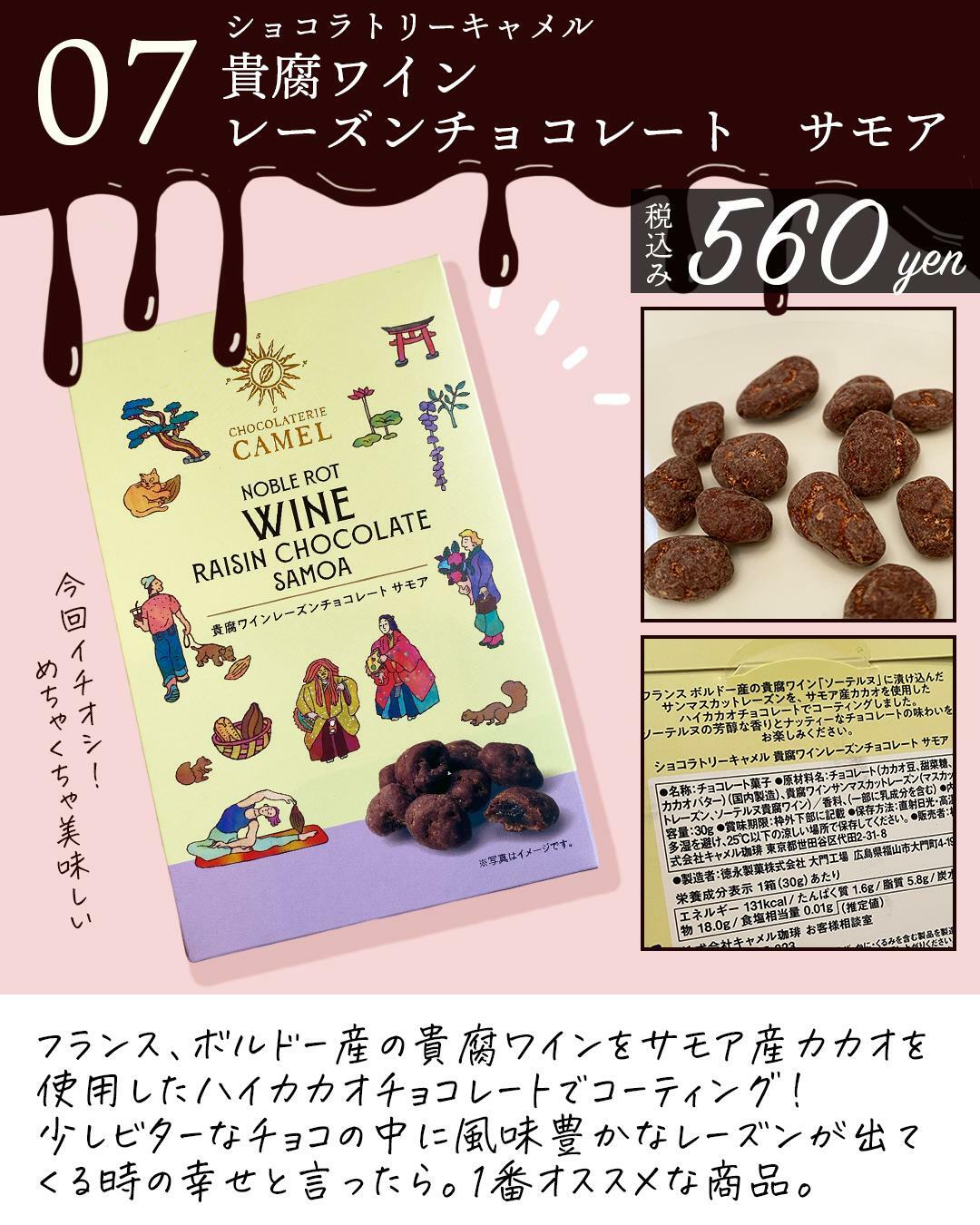 鎌倉に店舗を持つ、ショコラトリーキャメルの貴腐ワインレーズンチョコ