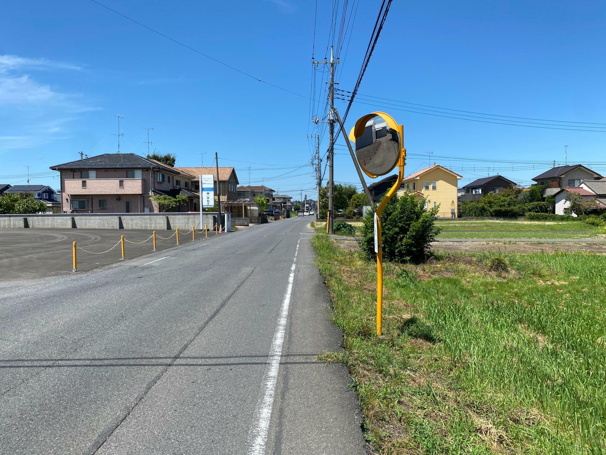 開通する県道久喜騎西線バイパス1.9km区間のすぐ脇を並走している裏道（水深近辺）