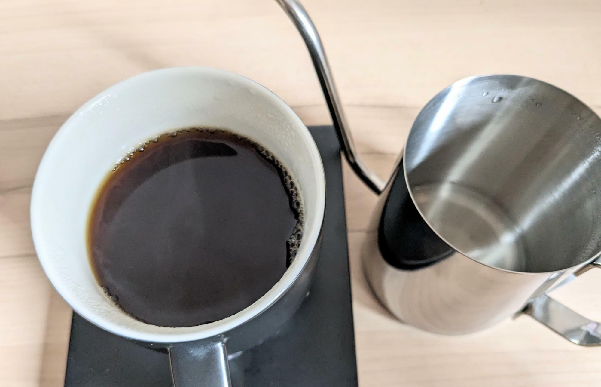ダイソー コーヒードリッパーで抽出したコーヒー