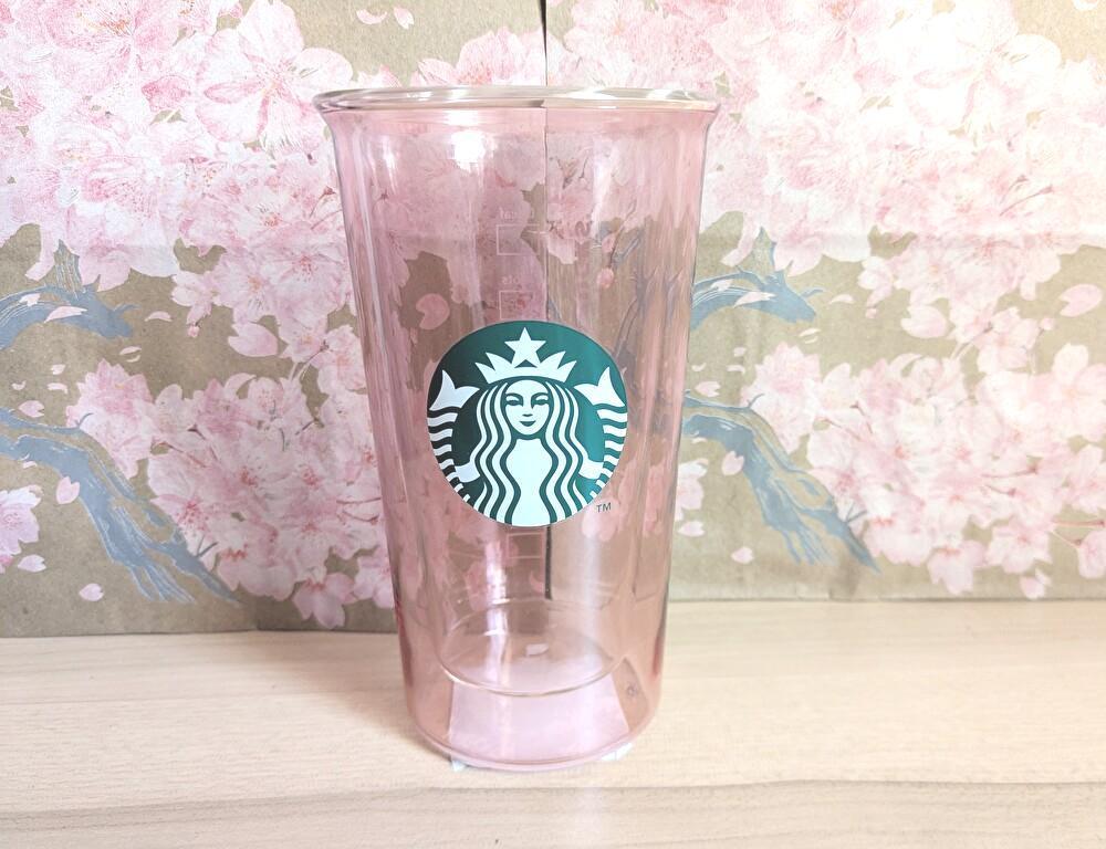 Starbucks - SAKURA2025耐熱グラスマグピンク　ダブルウォール耐熱グラスナイトブルー スターバックス スタバ SAKURA2025 ダブルウォール 耐熱グラス