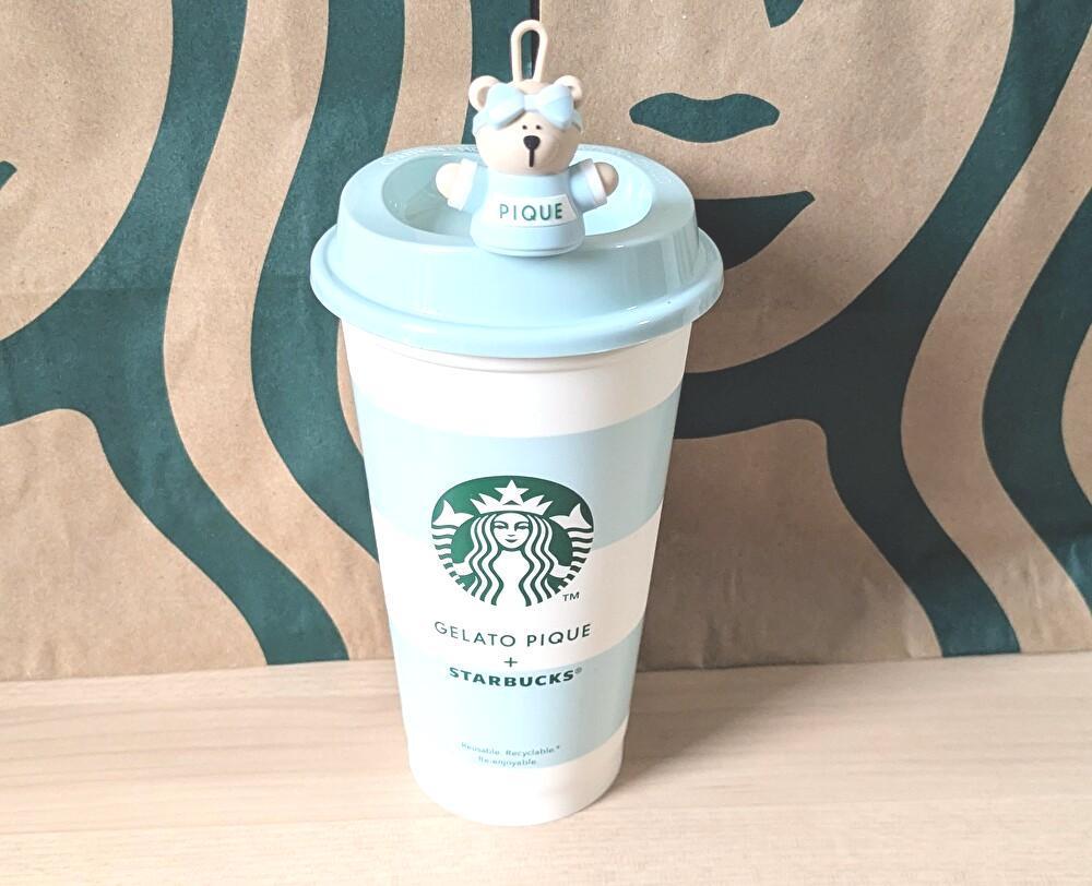 スタバ ジェラートピケ リユーザブルカップ ベアリスタキャップ付き　4セット スターバックス ジェラートピケ リユーザブルカップ ベアリスタ