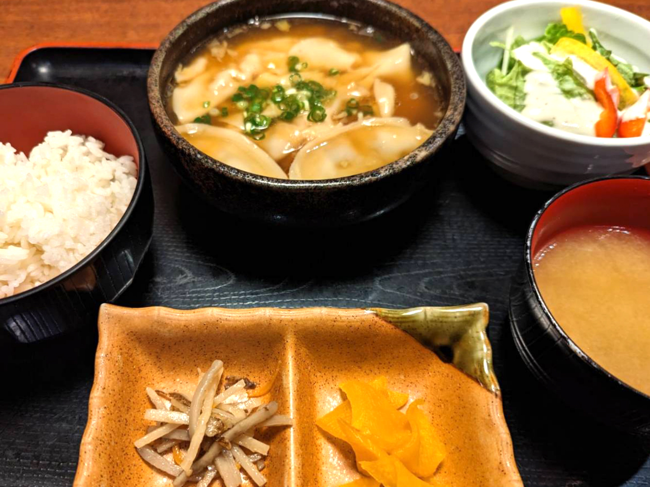 本日の日替わり（858円＋税）は、餃子スープ定食でした。