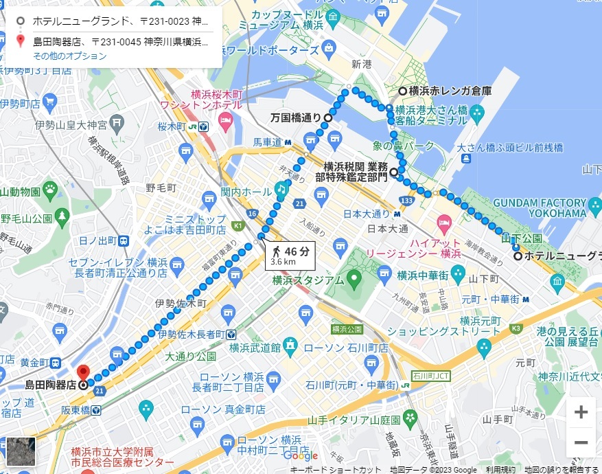 ザよこはまパレード ホームページ記載のGoogle Mapより