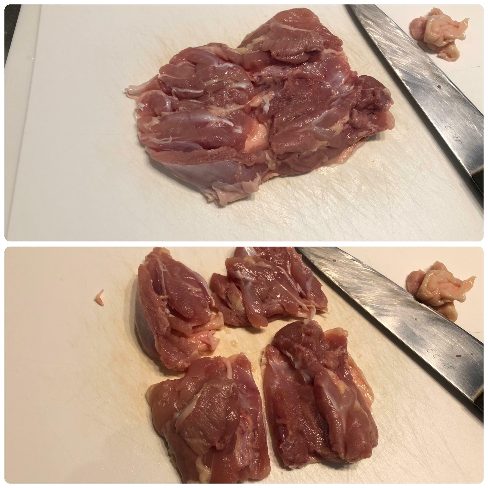 モモ肉は4つに切り分けました。
