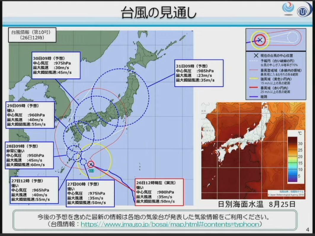 出典：台風10号接近　気象庁会見から抜粋