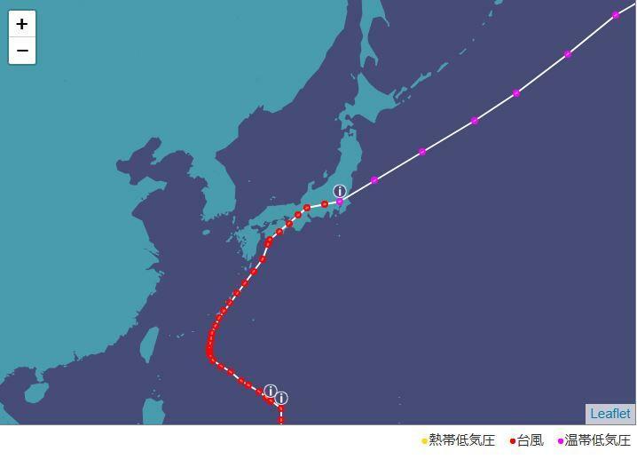 出典：ウェザーニュース　台風情報　過去の台風　2004年　23号