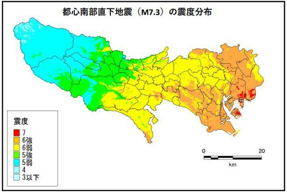 出典：令和4（2022）年5月25日　東京都防災会議　東京都の新たな被害想定より抜粋