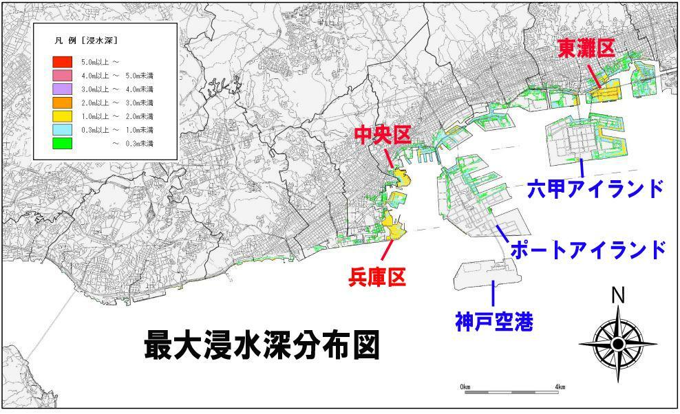 出典：兵庫県の地震・津波被害想定（南海トラフ）津波ハザードを加工