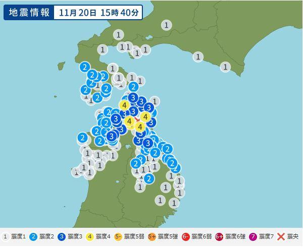 出典：Yahoo！天気・災害　地震履歴