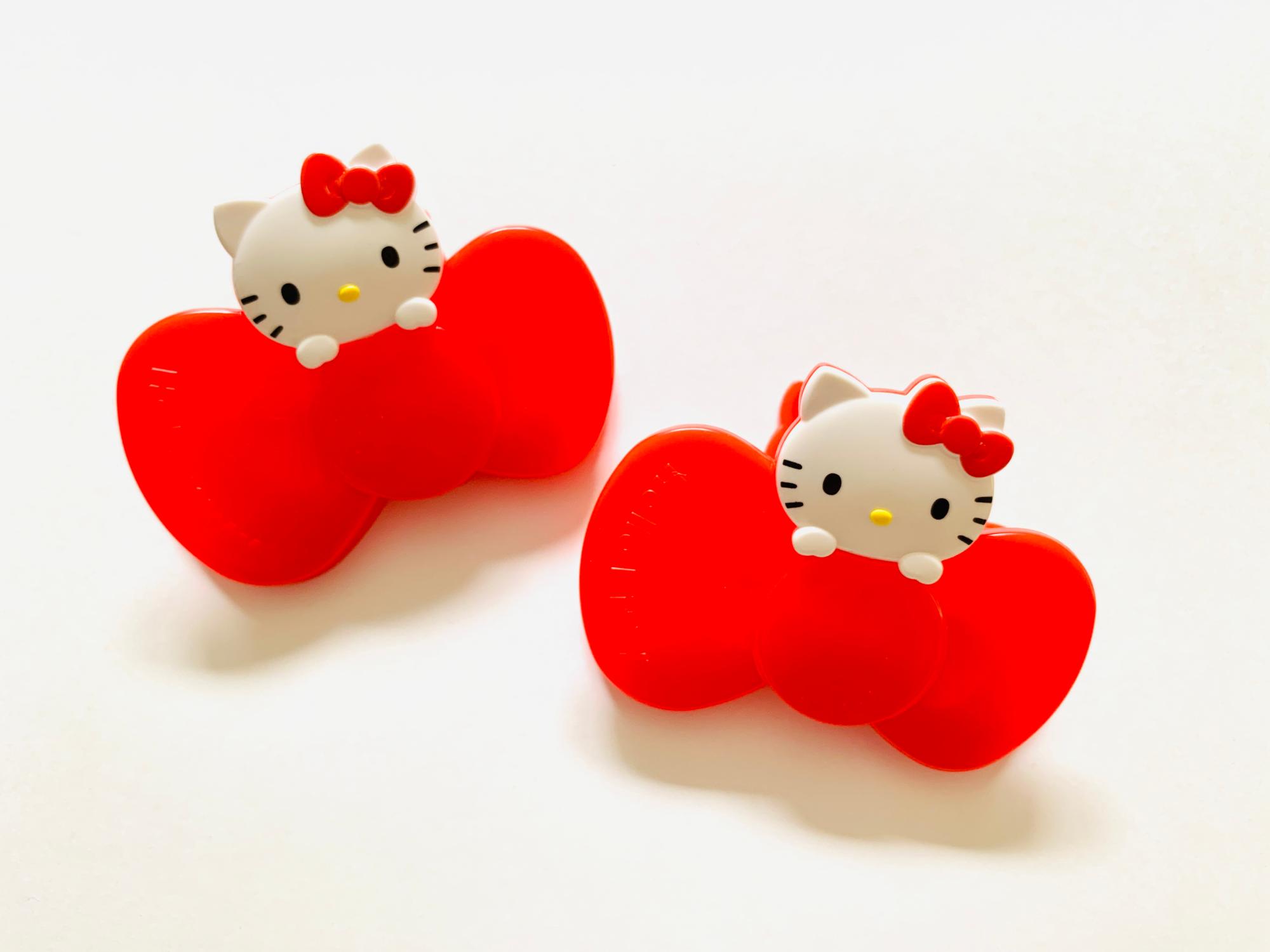 2008年製 ハローキティ ダイカットクリップ 4種セット 花リボン リンゴ