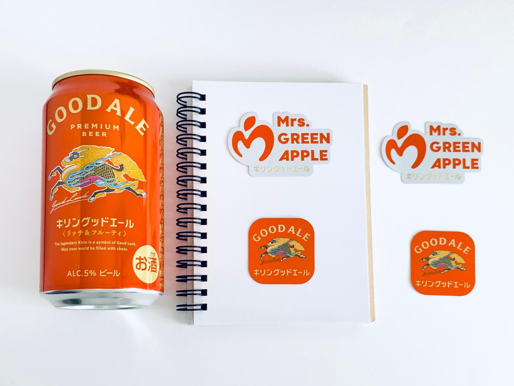 Mrs. GREEN APPLE ミセス キーホルダー グッドエール　ステッカー グッドエール×Mrs.GREEN APPLE オリジナルステッカー 5枚