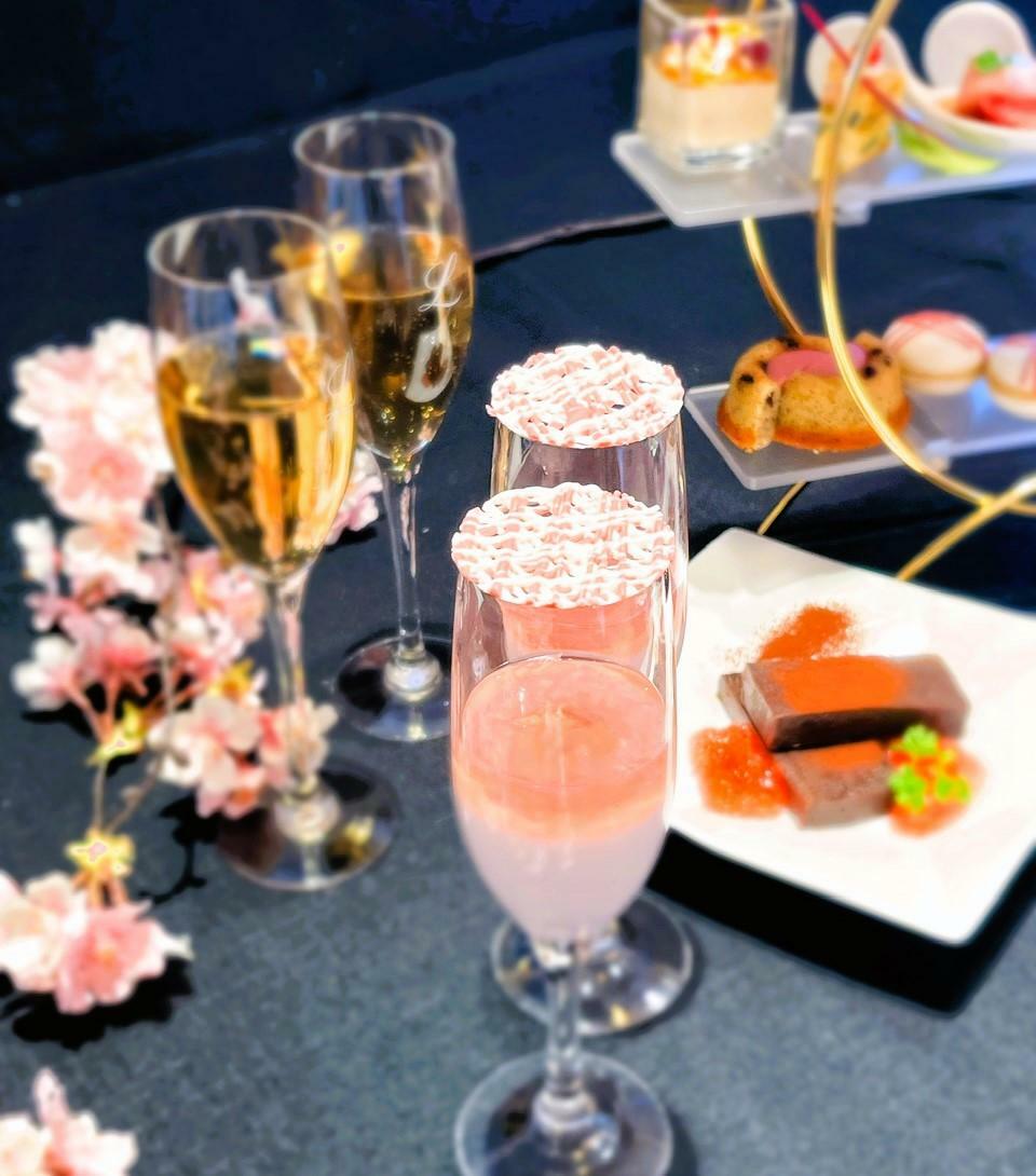 桜のグラスデザート