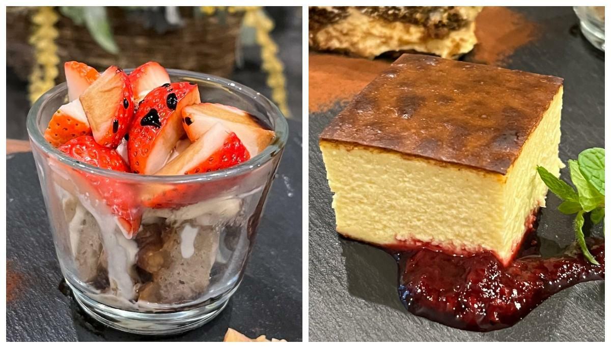 左：アフォガード、右：バスクチーズケーキ