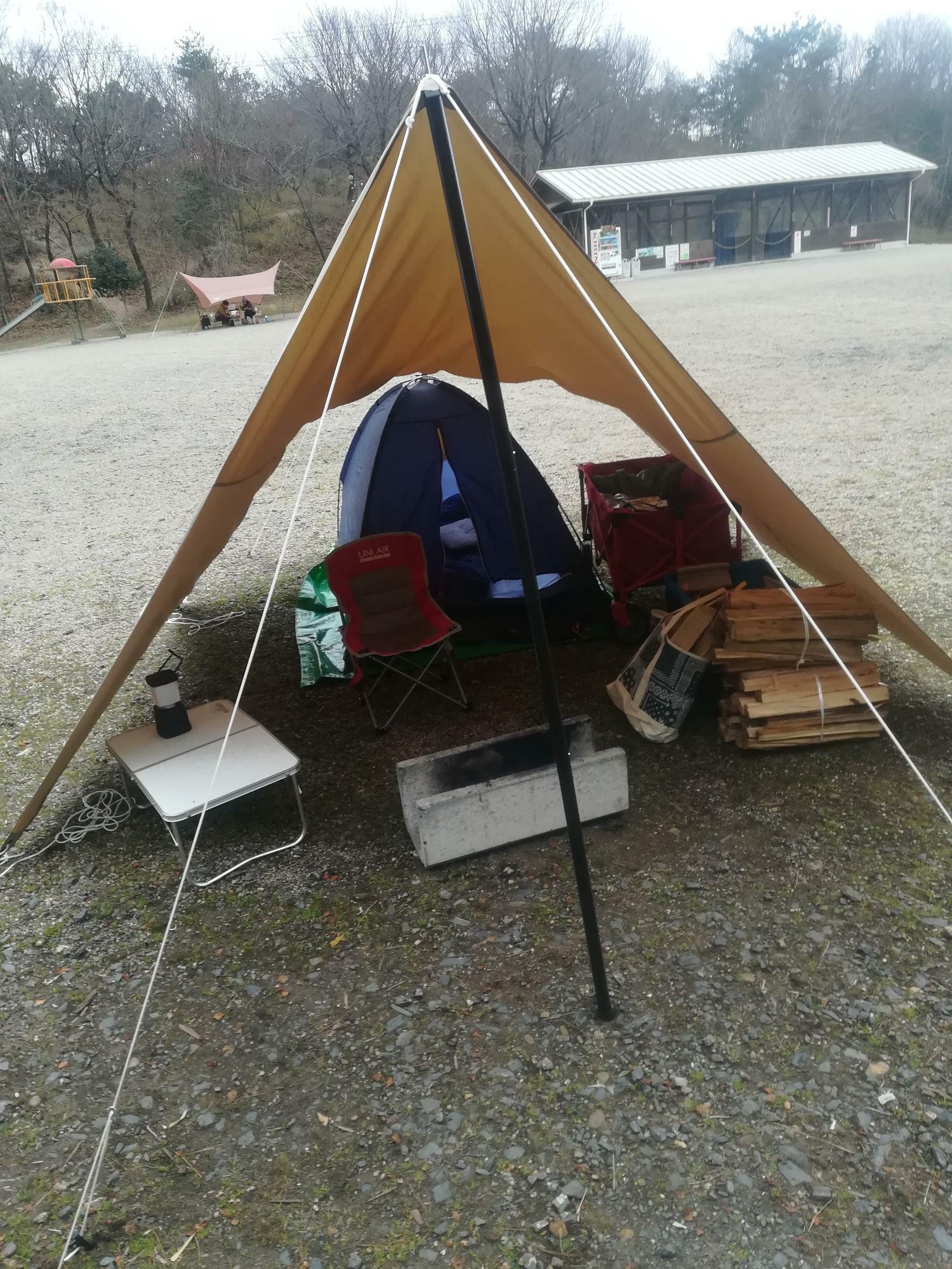 初キャンプ　真冬に春の装備でいってしまった時