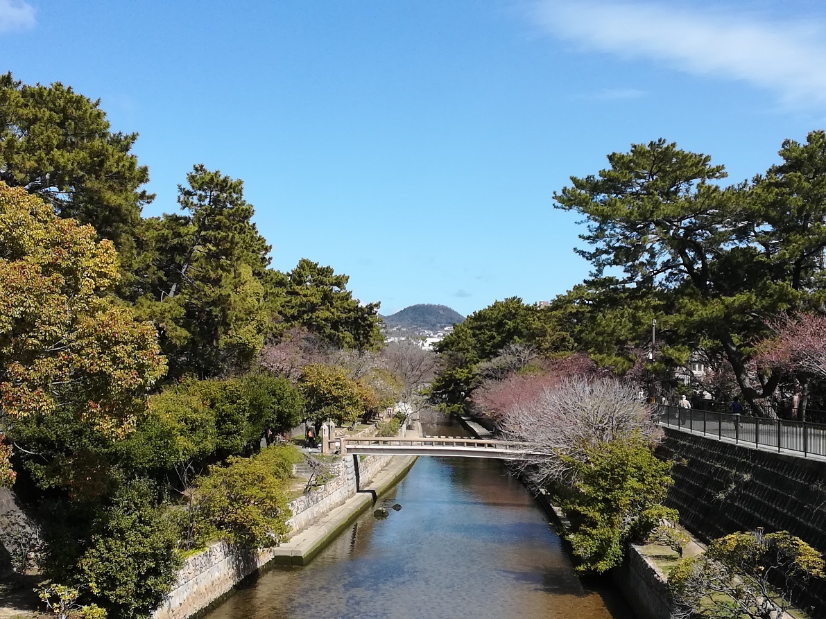 夙川の南端、臨港線前からの景色