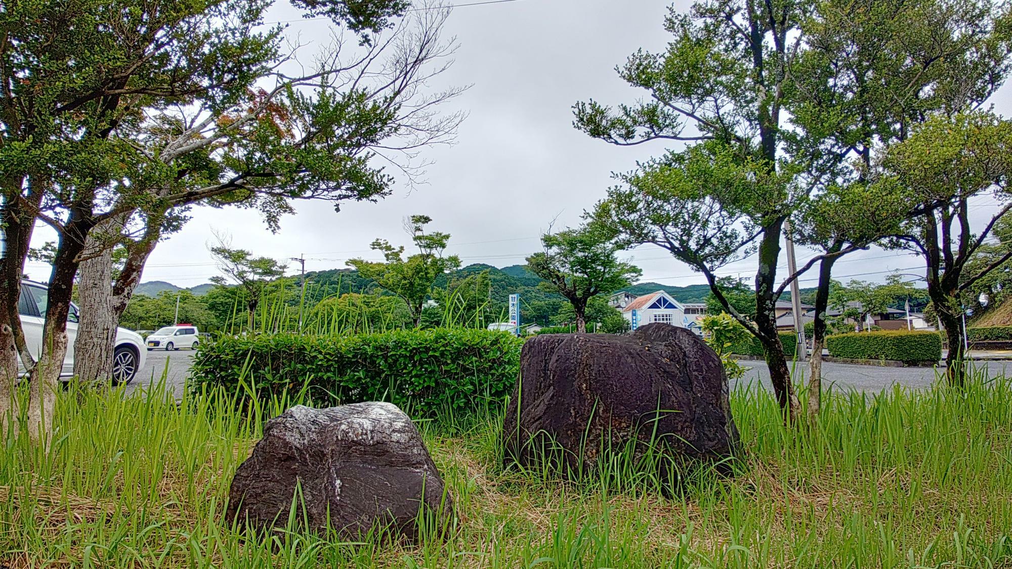 朝倉市役所前の甘木公園入口