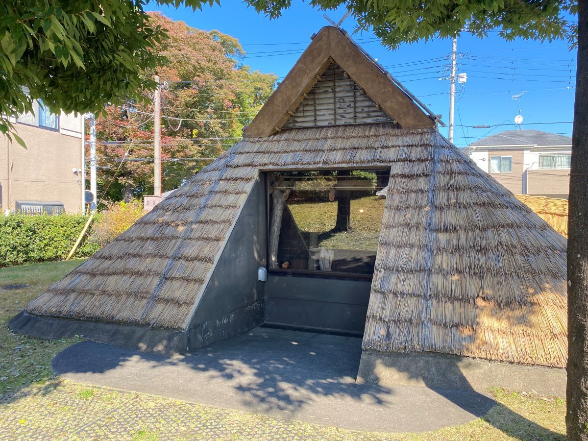 復元された竪穴式住居。住居内も見ることが可能