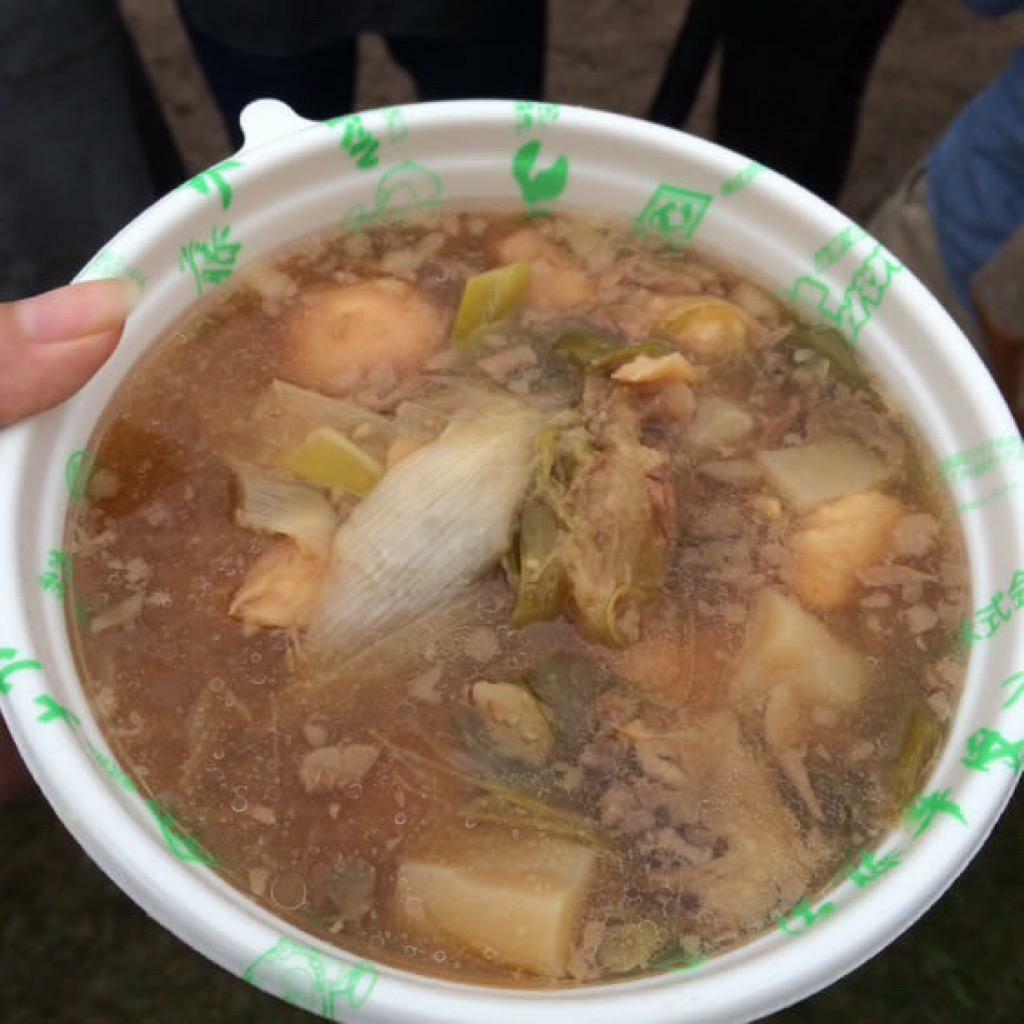 日本一の芋煮会フェスティバルで提供された芋煮(提供：草加ぱんだ亭様)