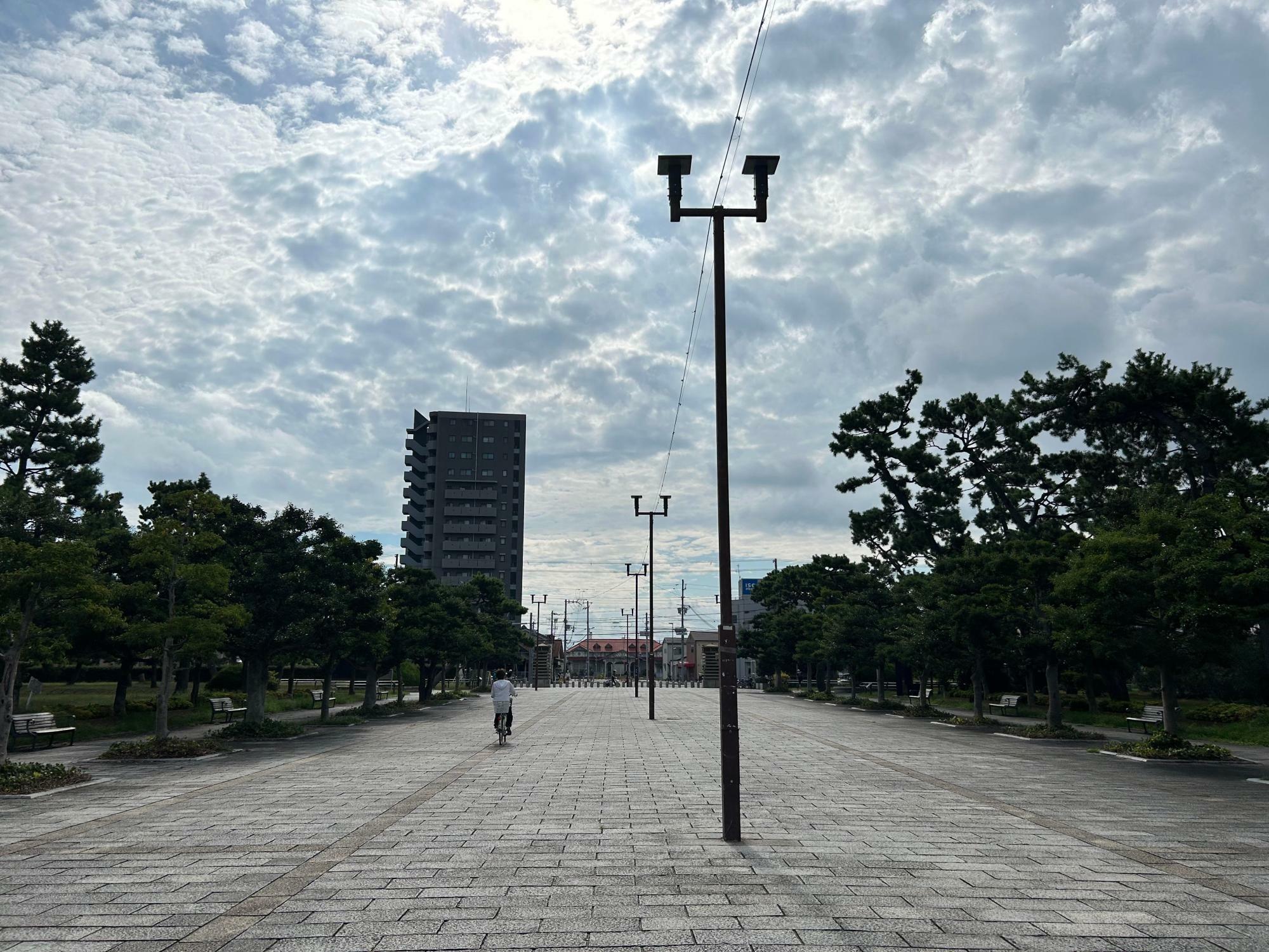 浜寺公園から駅までの大きな通りは、”東洋一の海水浴場”として賑わった当時の繁栄を感じることができる景色です。