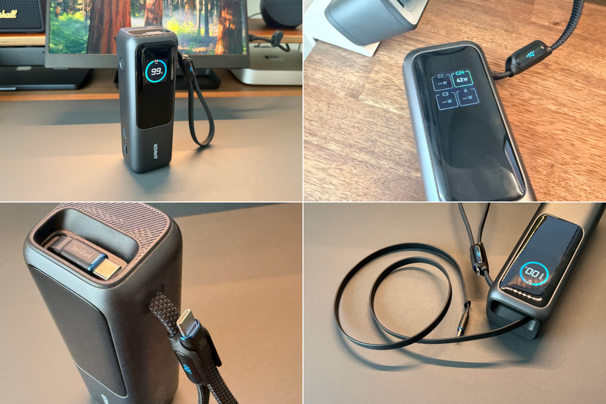 出先の電源不安が消えるAnker Power Bank 25000mAh 内蔵＆巻取り式USB