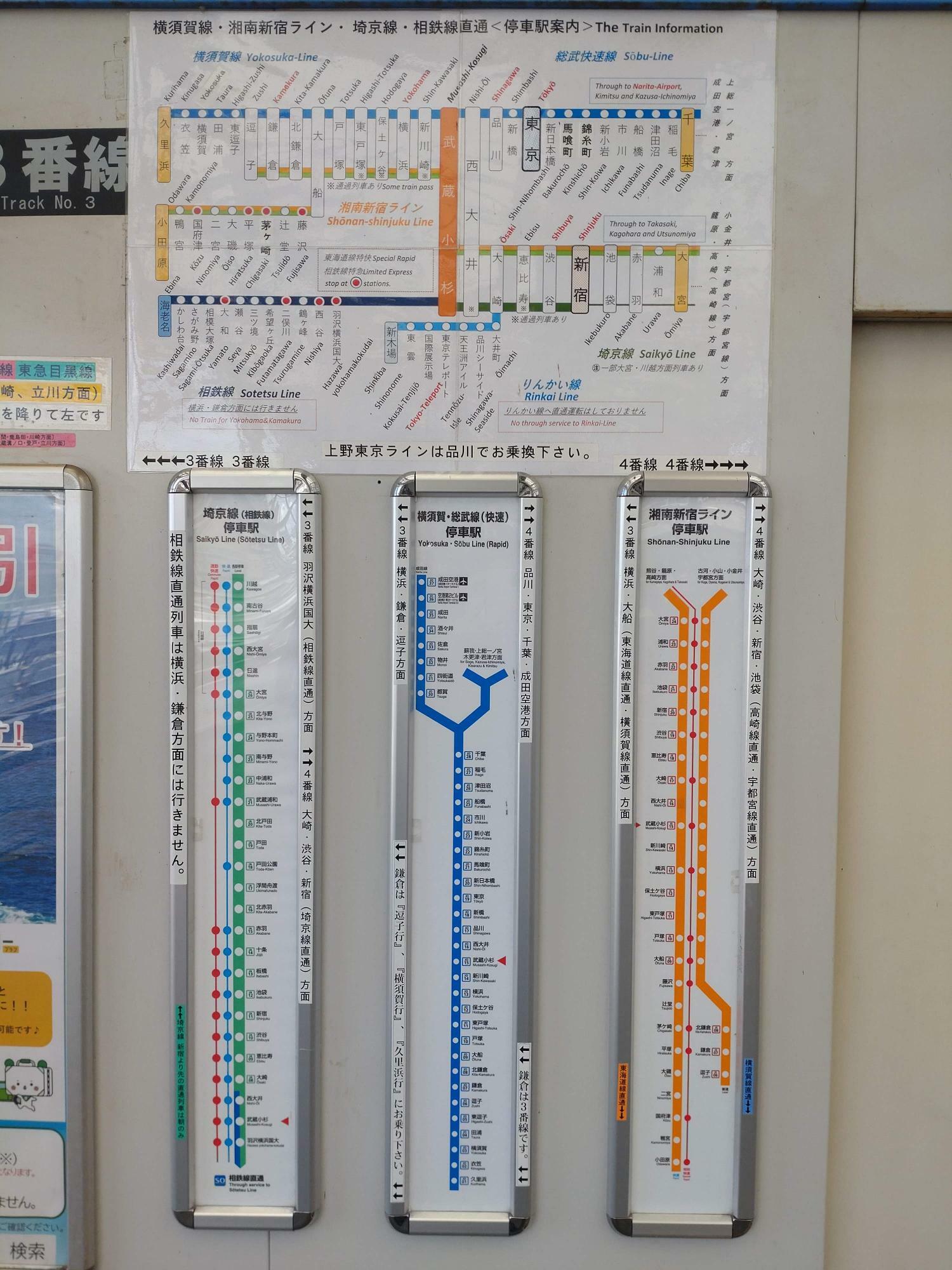 横須賀線、湘南新宿ライン、埼京線、相鉄線直通と乗り入れが多い駅でもあります