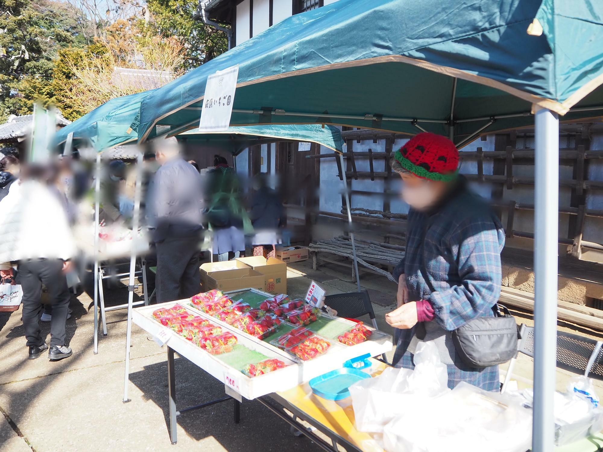 新鮮ないちごを販売する「成嶋いちご園」