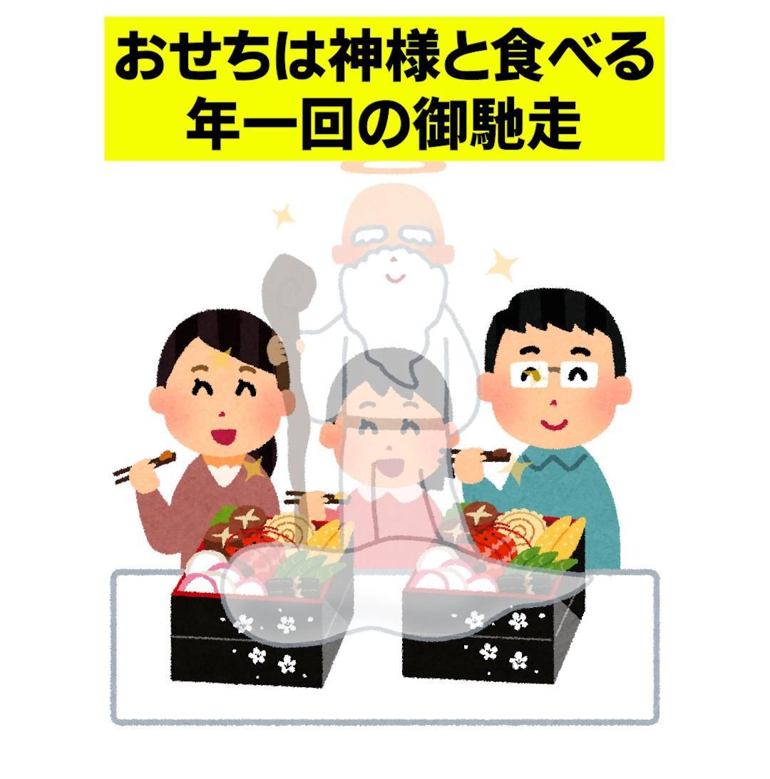 神様と一緒におせちを食べる