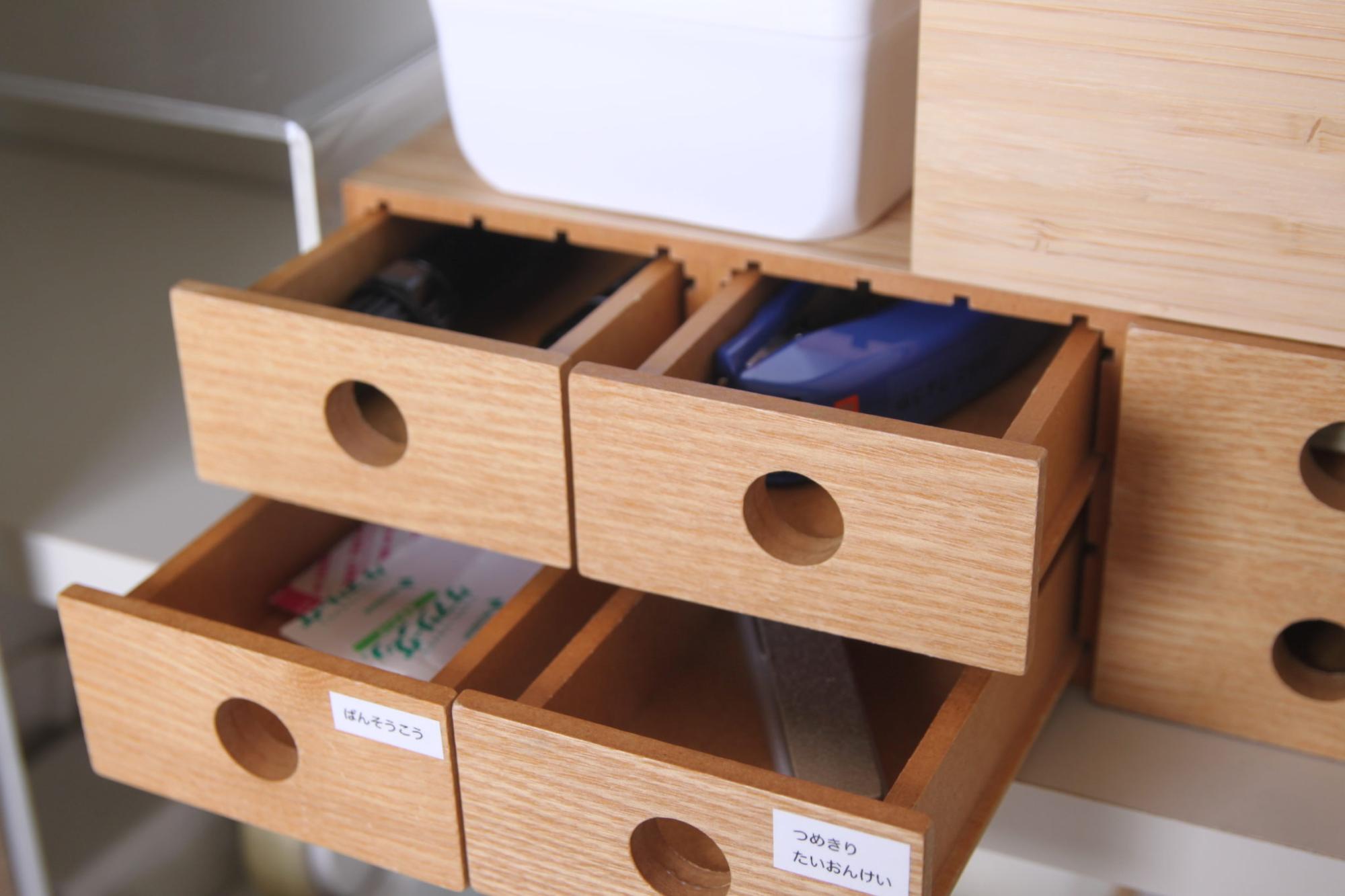 無印良品 木製小物収納セット 無印良品の木製ケース「MDF小物収納1段・3段・6段」の収納