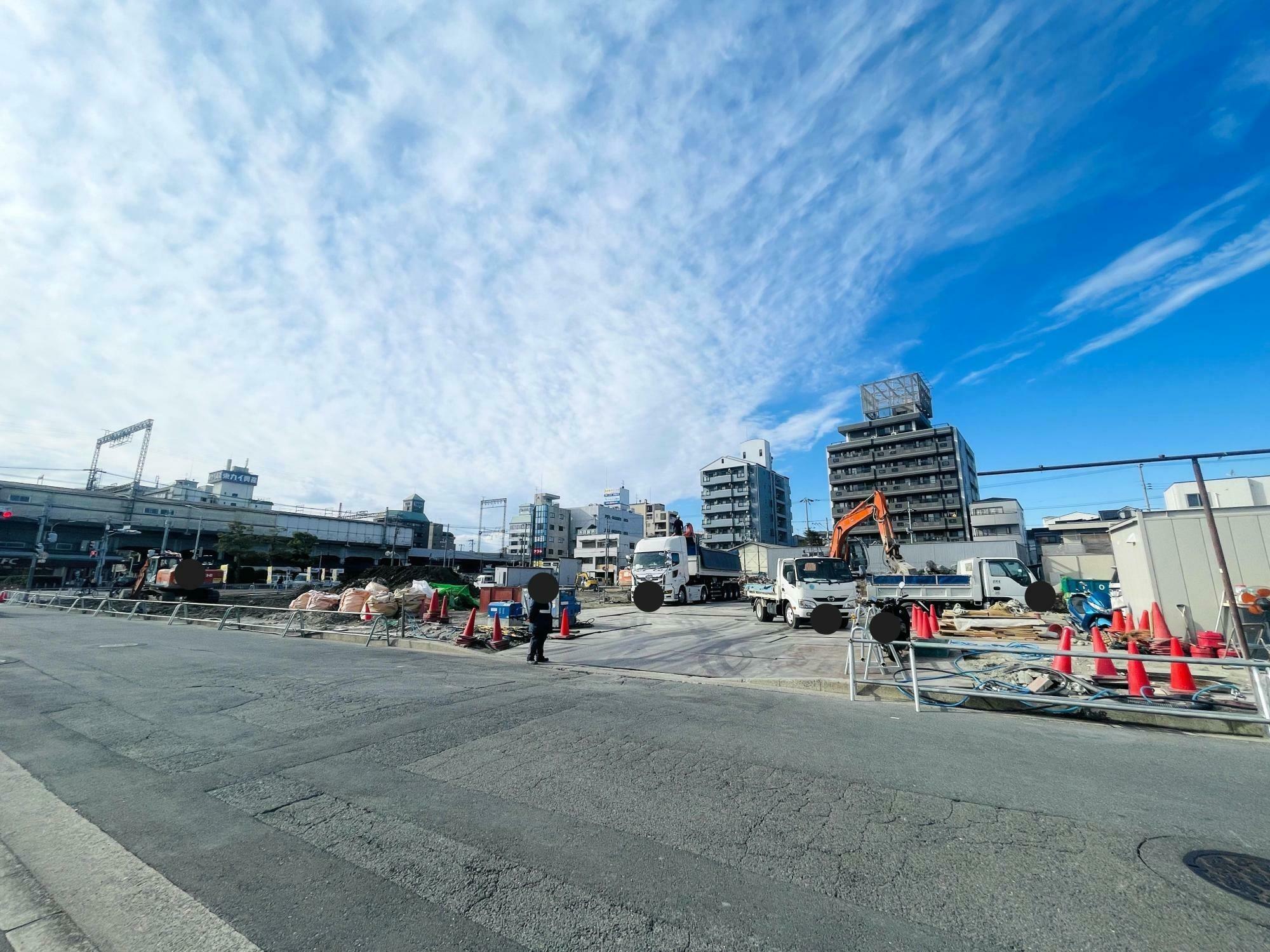 2023年12月撮影：小阪第3近鉄ビル跡地（敷地の東側から撮影）
