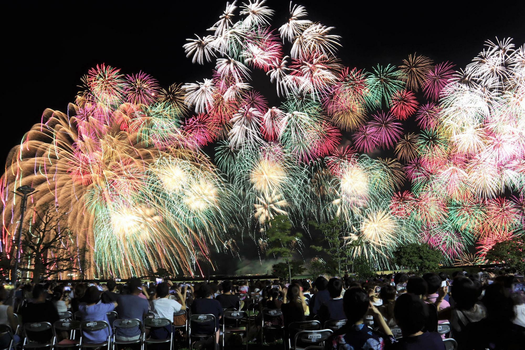 2019年に有料席から撮影した「びわ湖大花火大会」